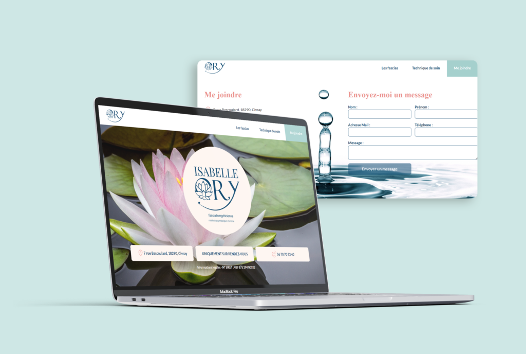 mockup du site web pour Isabelle Ory