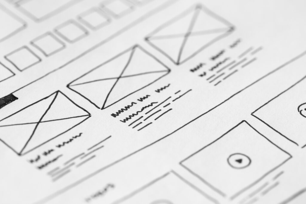 premier croquis de wireframe